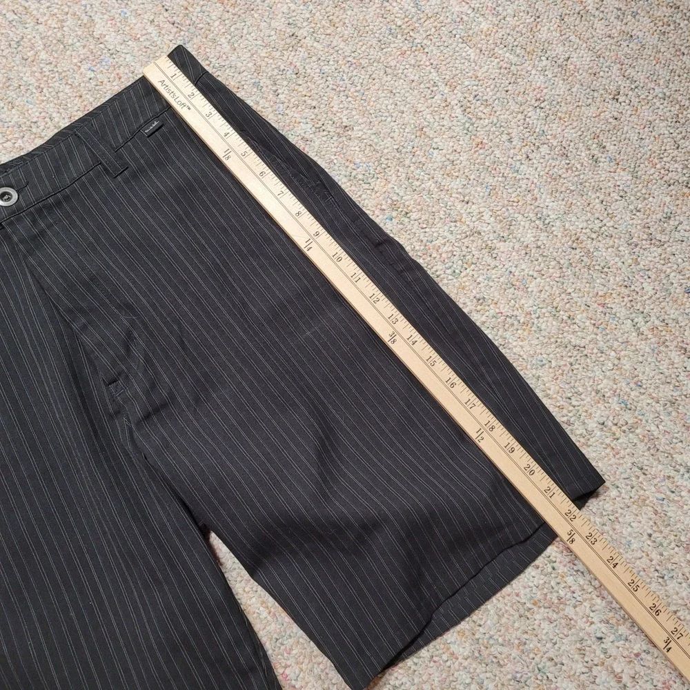 Travis Mathew Pinstripe Golf Shorts‎ Mens 34 Black Performance Stretch Casual